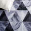 Tapis géométrique en polyester tissé à la machine gris clair / gris foncé-2082970846