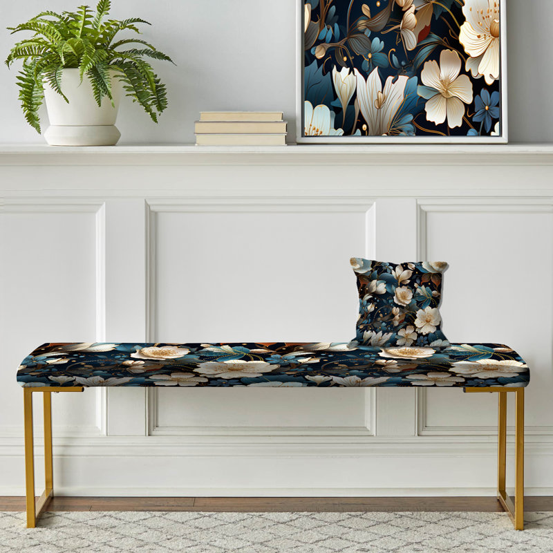 Banc floral rembourré or, Jewel Tones Flowers Blooms