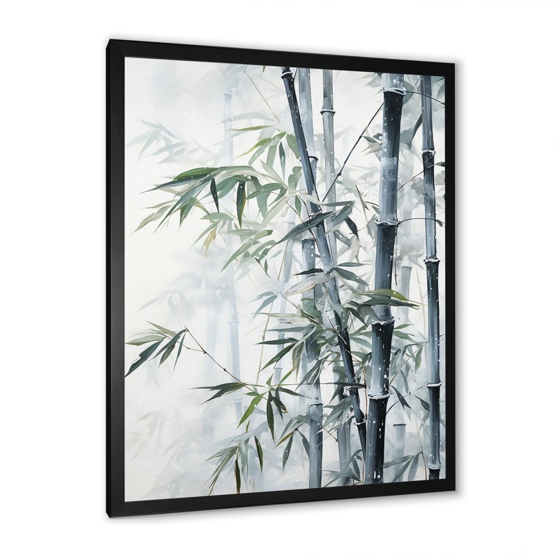 Bambou sauvage noir et blanc II, H 40 po x l 30 po x P 1,5 po, Cadre photo noir