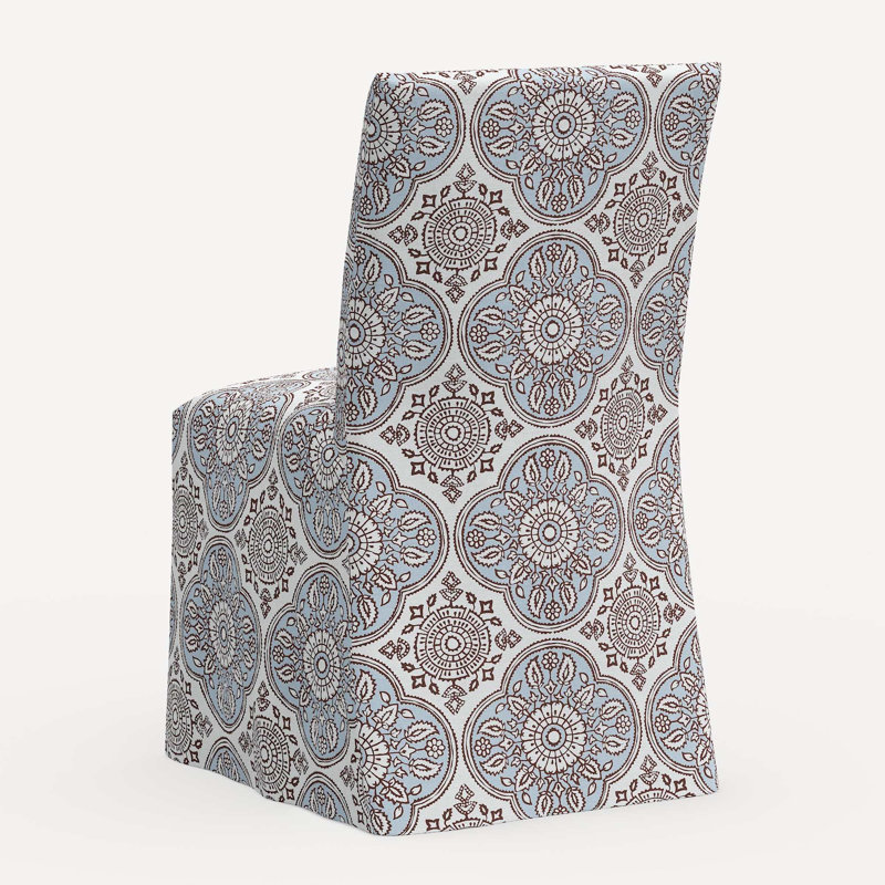 Sadia Slipcover Chair, Jr Madura Vista Geometric Linen
