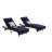 Outdoor Wicker Reclining Chair Set for Relaxation and Sunbathing-565317956