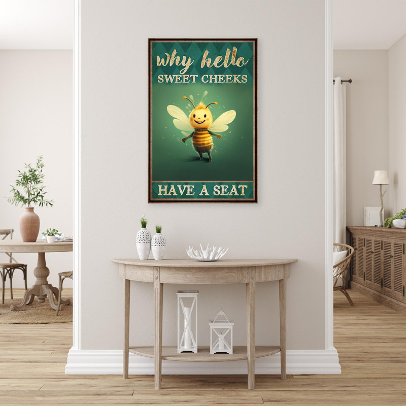 Jabare Bee Why Hello Sweet Cheeks - Rectangle Graphic Art Print On Wrapped Canvas, 36" H x 24" W x 1.25" D