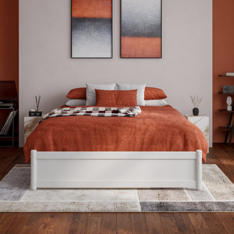Lamariah Solid Wood Platform Storage Bed, Full, White