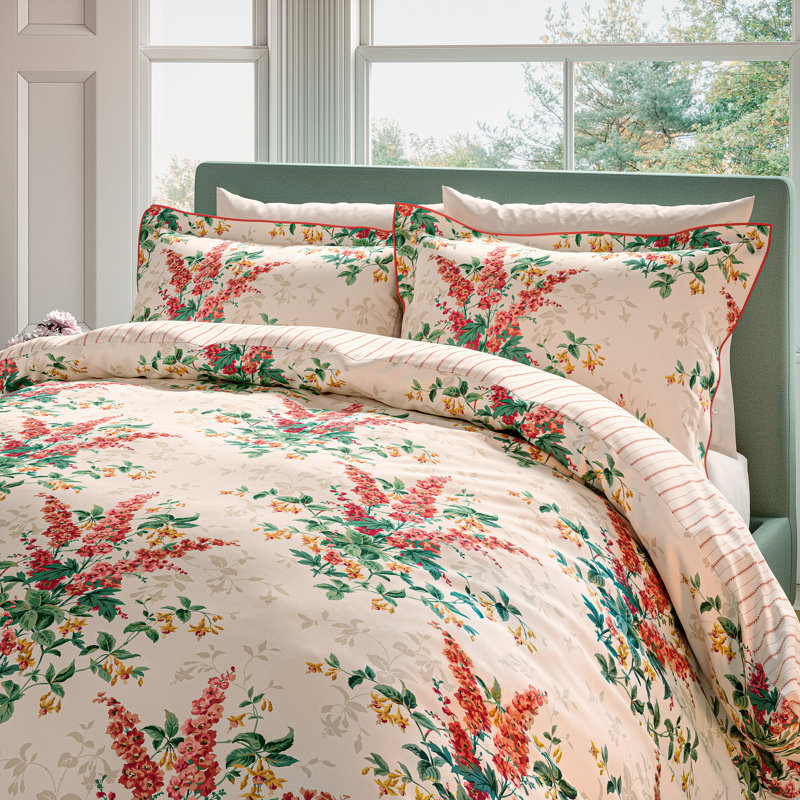 Larkspur Meadow Cotton Floral Duvet Cover Set, Single Duvet Cover + 1 Pillowcase