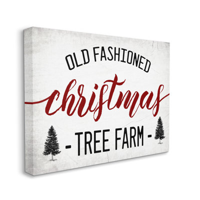 " Red Christmas Rustic Tree Farm Sign " by Daphne Polselli