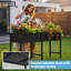 Lit de jardin surélevé toutes saisons avec pattes et trous de drainage - jardinière pour jardin d'extérieur 72 x 30 x 24 po - Jardiniers pour fleurs de légumes (noir)-124579459-121707068