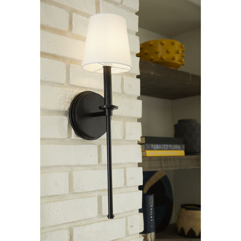 Nouvelle applique murale rétro traditionnelle en laiton à une lumière, Noir mat