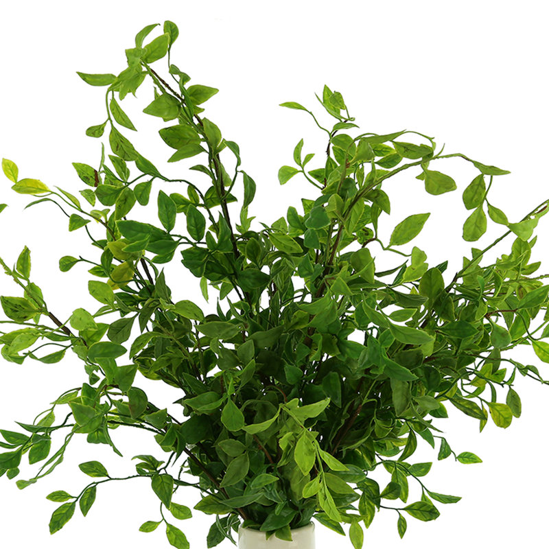 Nandina Maitland biologique moderne disposée dans un vase à feuilles en céramique