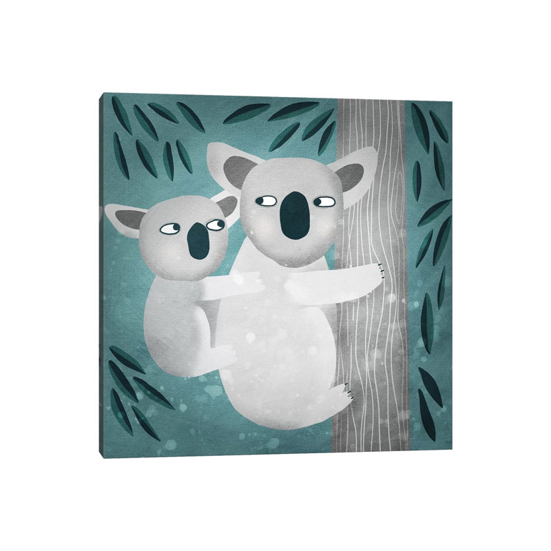 Reproduction d’art « Koala » par Nic squirrell, H 12 po x l 12 po x P 0,75 po, Toile tendue, Pas de tapis
