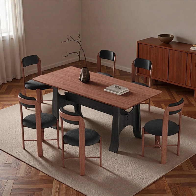 Ensembles de table de salle à manger rétro et uniques, H 29,52 po x L 62,99 po x l 31,49 po, 7 pièces : table, 6 chaises