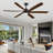 Solid Wood Ceiling Fan With Light And Remote-713723247