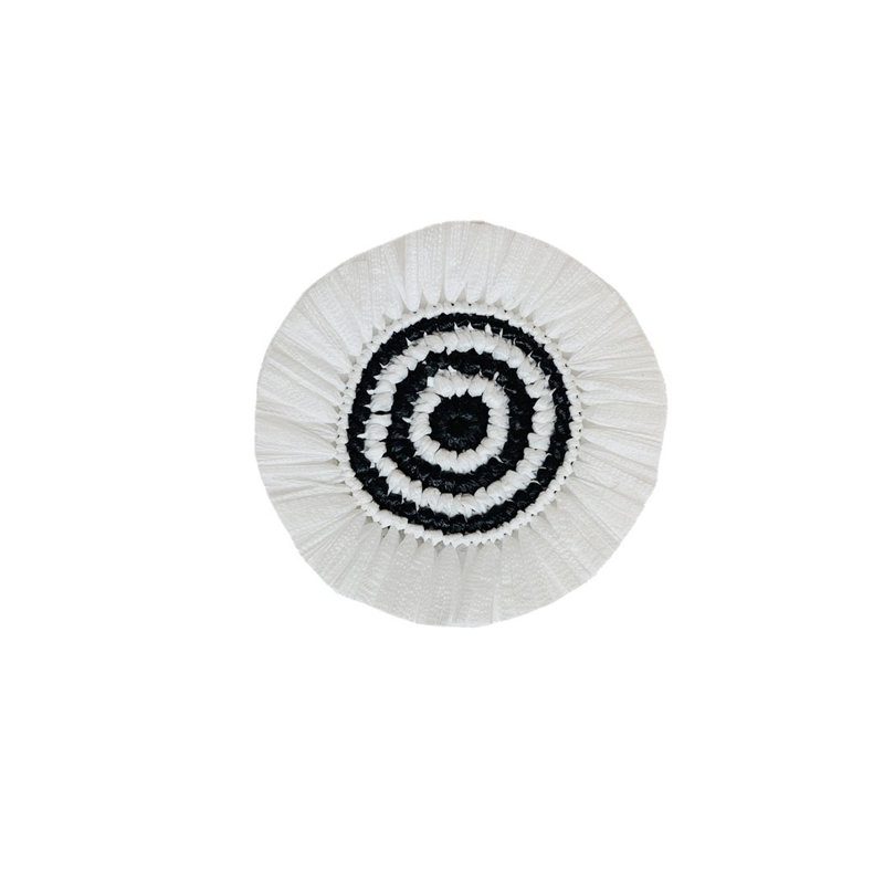 Woven Fringe Coasters, White/Black
