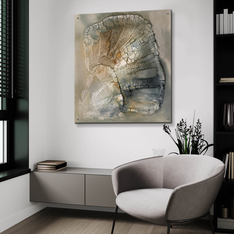 Art mural en verre Epic Art «Tangled Gray» par Scherrer Finch, 36 po x 36 po, H 36 po x l 36 po