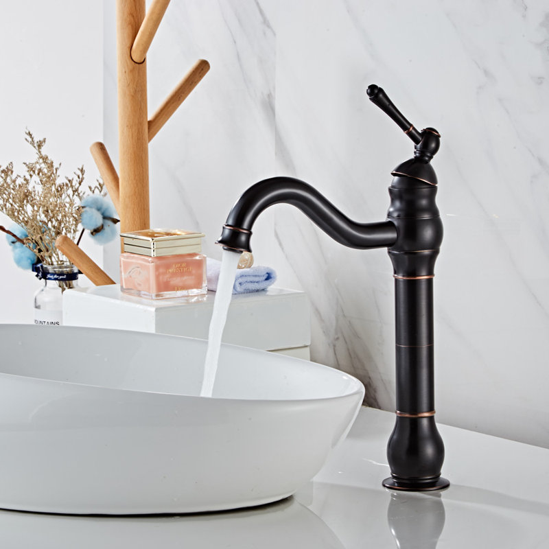 Single-Hole Single-handle Bathroom Faucet with Drain Assembly, Oil rubbed bronze