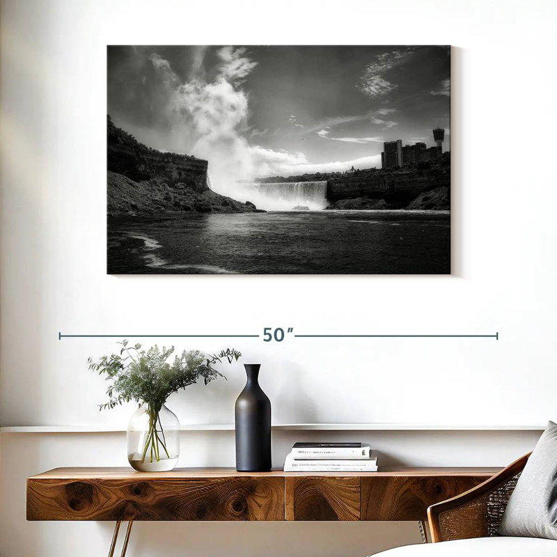 Alvord, chutes du Niagara en noir et blanc, H 26 po x l 39 po