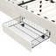 Large-Capacity Upholstered Storage Bed With Drawers,Beige,King
