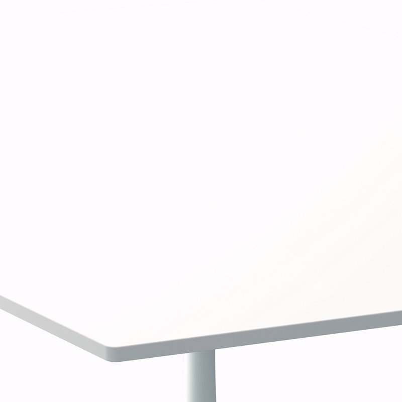 Table basse octogonale moderne 31,50 "avec plateau en panneau de fibres à densité moyenne, base en métal, pour la salle à manger, la cuisine, le salon,