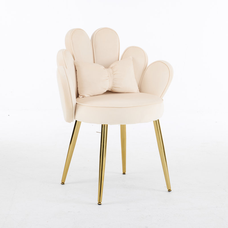 Velvet Armchair, Beige Velvet