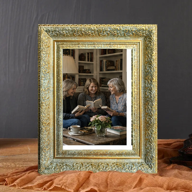 Cadre photo classique doré antique 1PC pour photos 8 po x 10 po et décor de manteau de cheminée, Antique Gold, 1