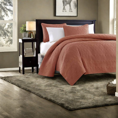 Ensembles de literie réversible surdimensionnés luxueux, confort matelassé en polyester, très grand rouge argile
