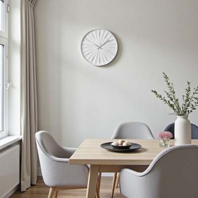 Orval Round White Frame Contemporary Modern 12" Wall Clock