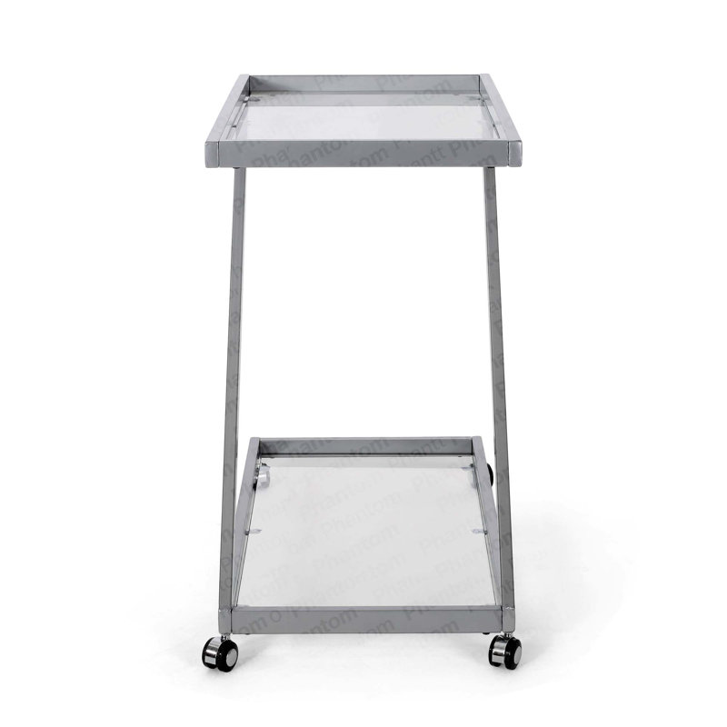 Chariot-bar, base en fer et verre trempé