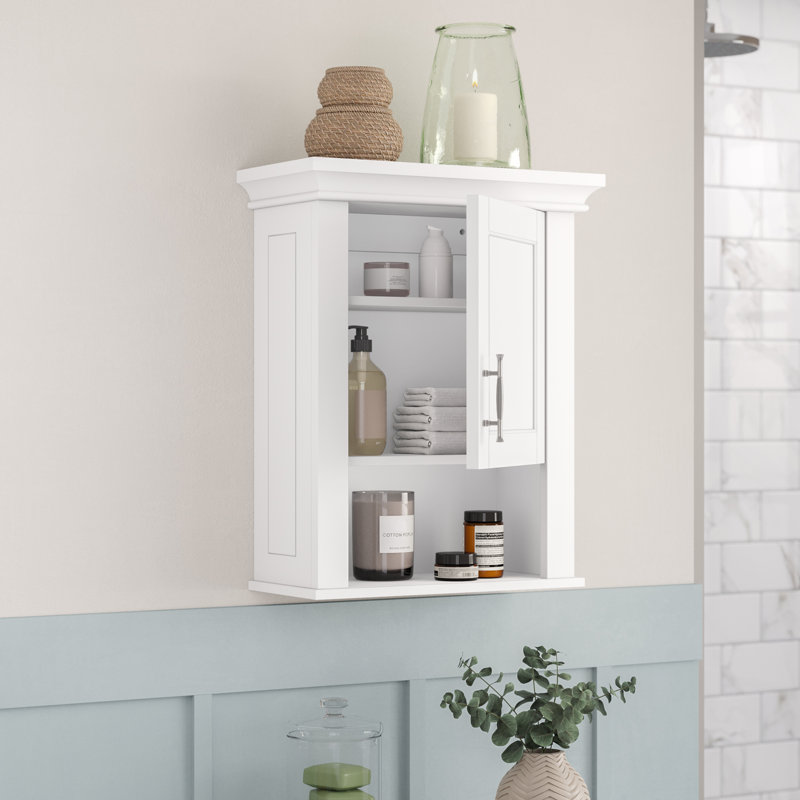 RiverRidge Somerset Single Door Bathroom and Laundry Wall Mount Storage Medicine Cabinet  - White