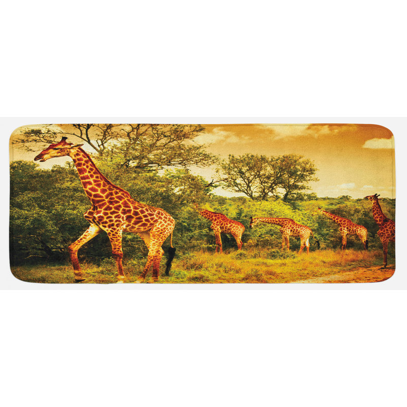 Tapis de cuisine girafe