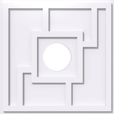 Médaillon de plafond contemporain en PVC de qualité architecturale 24 po x P 6 po x P 8 1/4 po x P 1 po