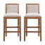 Ensemble de 2 tabourets de bar d'une hauteur de 30,5 pouces, structure en bois d'hévéa, coussin en tissu éponge et tabourets de bar rembourrés, chaises de bar rétro convenant à un îlot de cuisine, une chambre à coucher ou une salle à manger.-303316404-303316407
