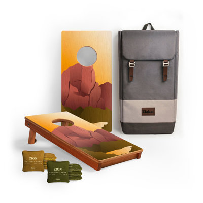1Ft X 2Ft Zion National Park Mahogany Pathfinder Cornhole Board Set