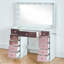 Ensemble de coiffeuse 41,7 "avec tabouret, miroir lumineux Hollywood, bois, tiroirs à miroir rose, contemporain, chambre à coucher