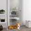 74-80cm Adjustable Metal Pet Gate Safety Barrier with Auto-Close Door White