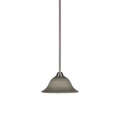 Ahern Paramount Stem Hung Pendant With 10" Grey Linen Glass