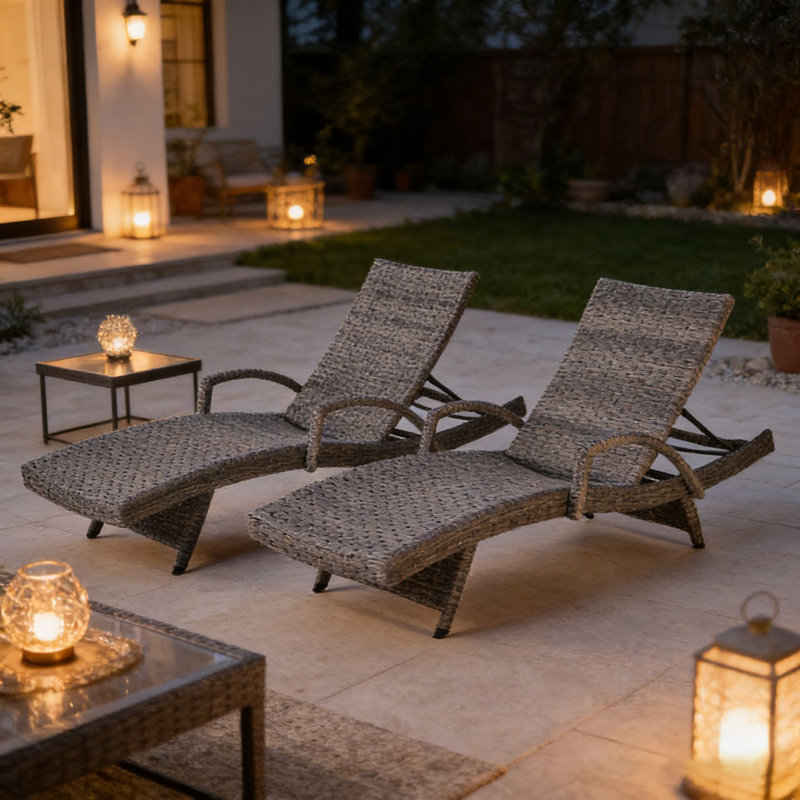 WICKER CHAISE LOUNGE