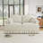 Beige Chenille 2-seater Sofa With Removable Skirts-1757091485