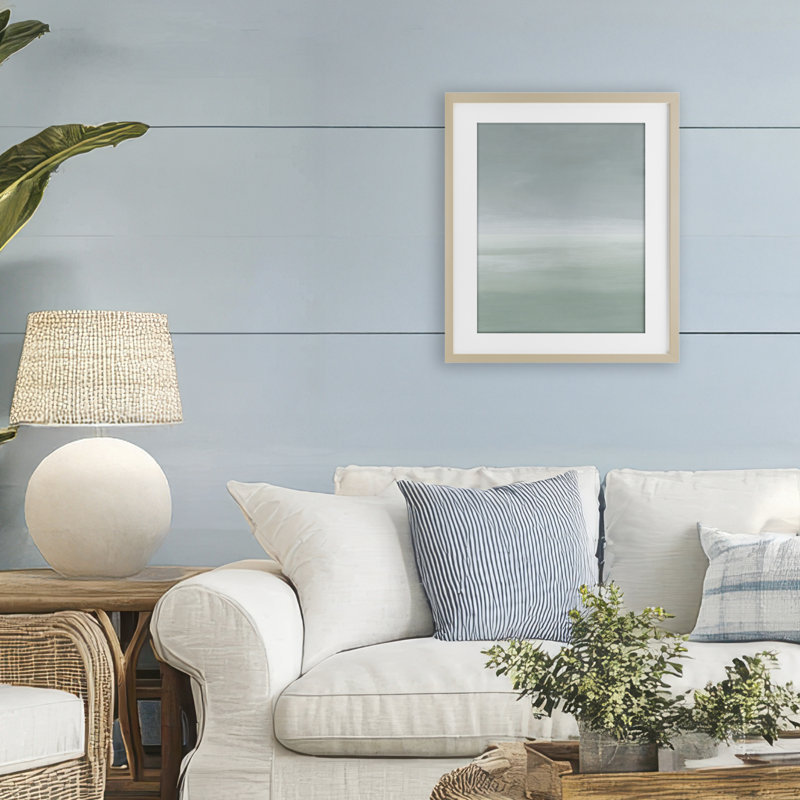 «Neutre Hampton Mist», impression par Grace Popp, Cadre de récolte en pin, H 21 po x l 17 po