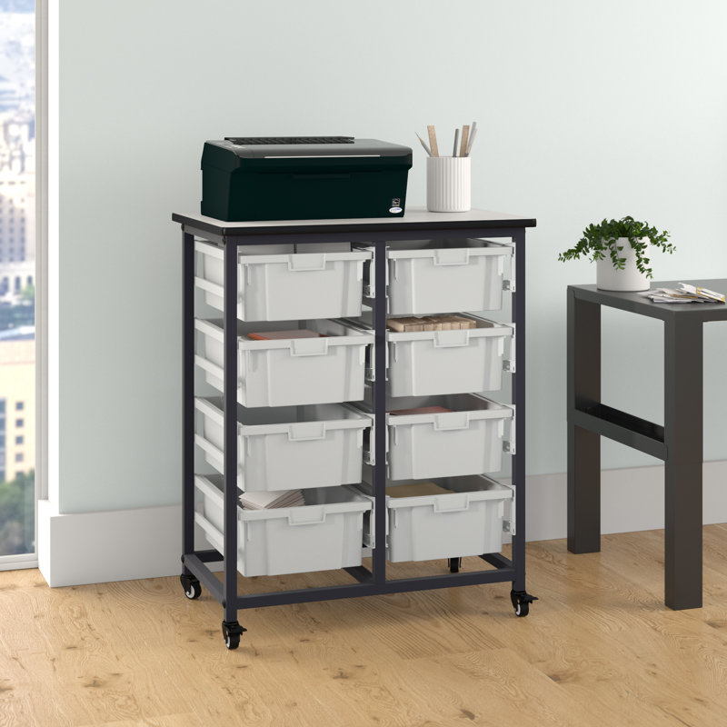 Commode de rangement 8 tiroirs Garlington, Blanc