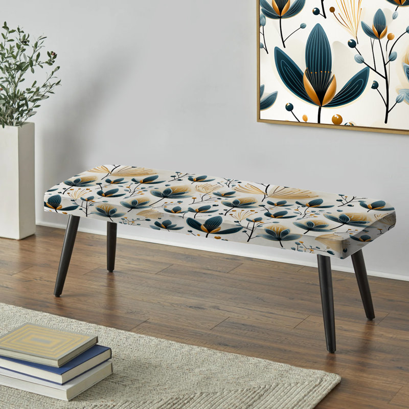 Banc rembourré éclectique noir, Scandinavian Yellow And White Collage