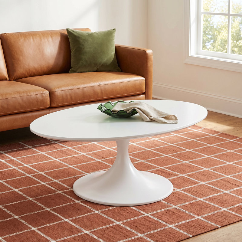 Flow Single Coffee Table, White/White