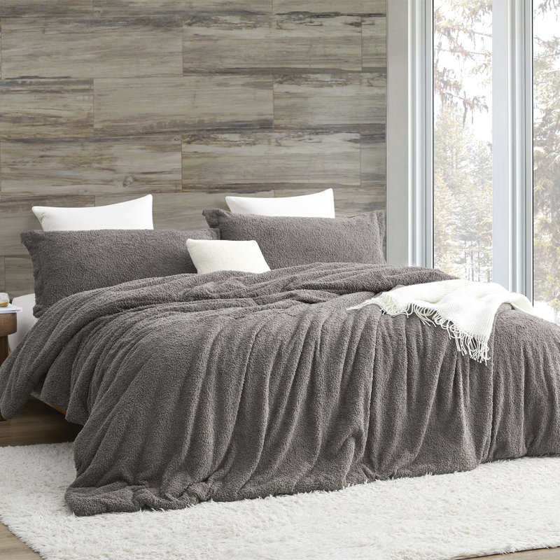 Petit ensemble d'édredon surdimensionné pour enfant, Édredon pour très grand lit + 2 très grandes ta, Brun foncé