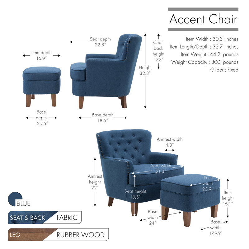 Fauteuil Arrison, Mélange de polyester bleu