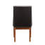 Ensemble de 2 chaises d'appoint en tissu synthétique Gilsea, cuir synthétique brun et finition brune