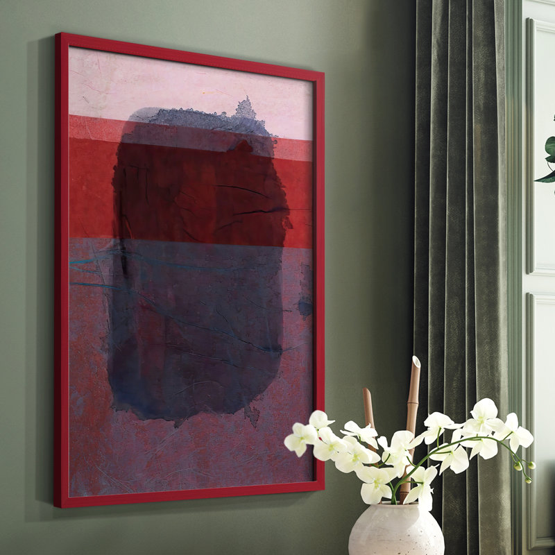 «Souvenir de Rothko I», reproduction encadrée - bois massif, H 28 po x l 22 po, Cadre simple blanc