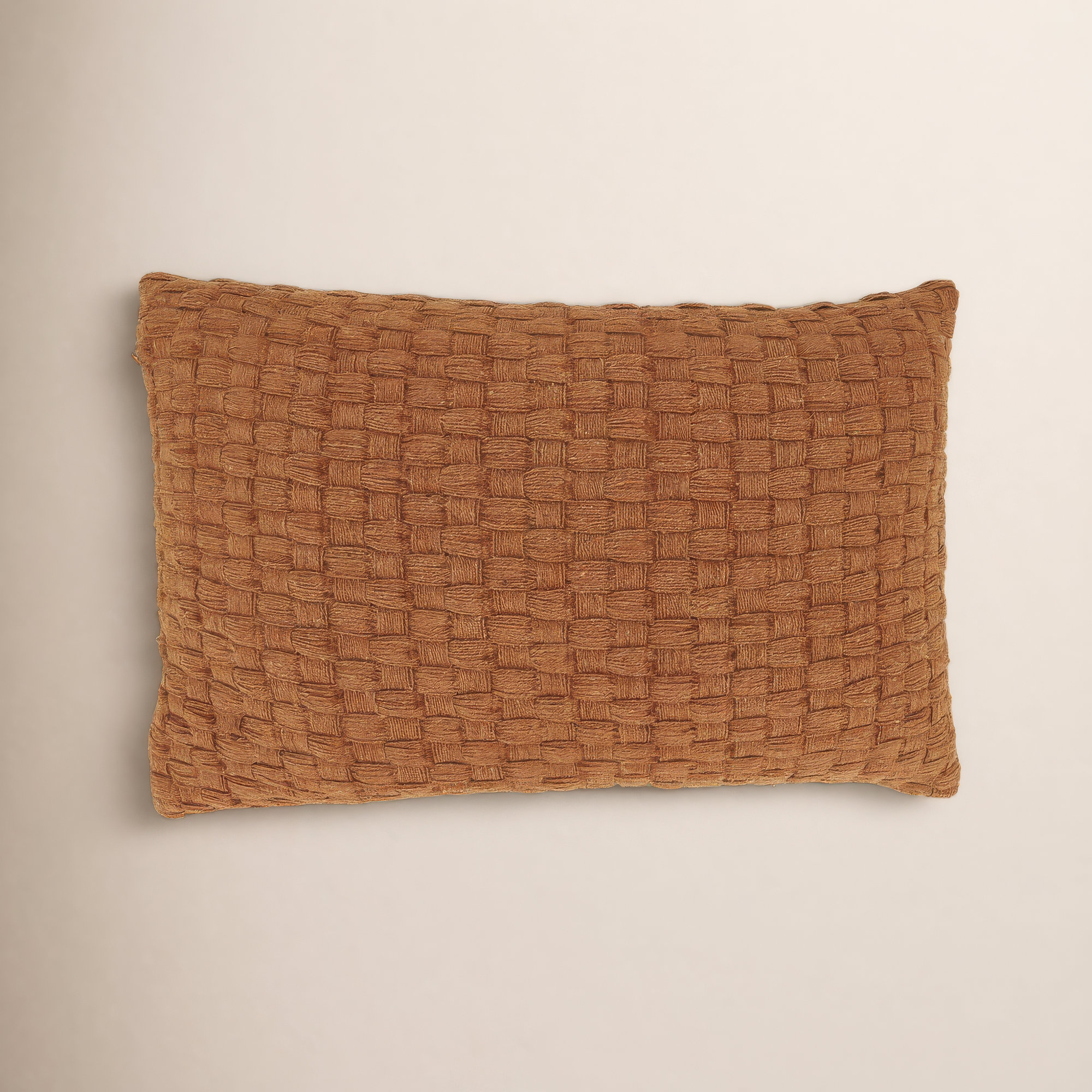 Textured Waffle Weave Pillow, Polyester, Orange