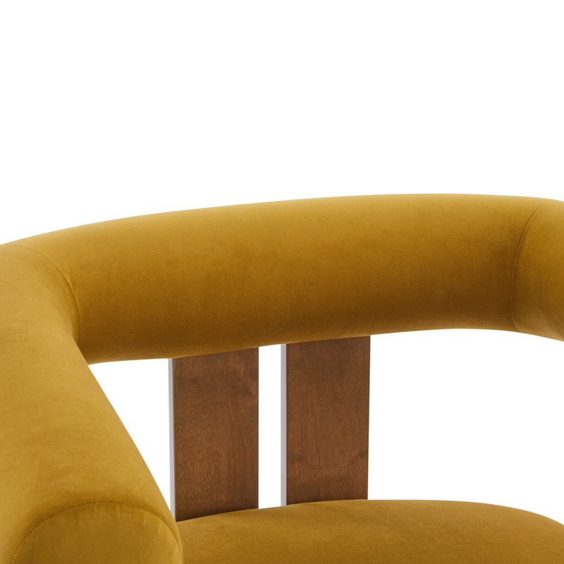 Chaise d'appoint moderne rembourrée avec accoudoirs ronds