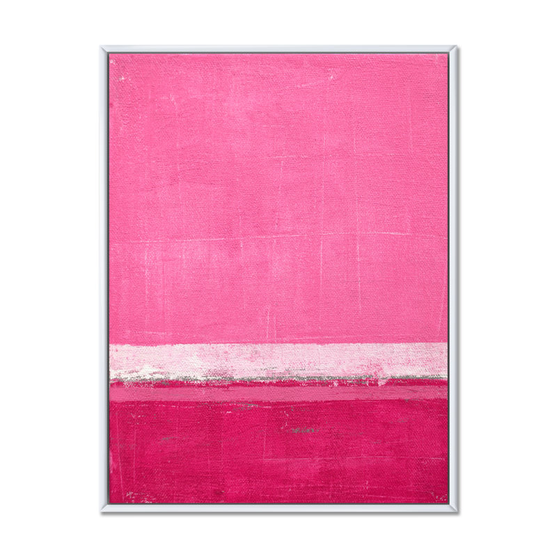 Rose fuchsia et blanc Colorfields II - reproduction d'art moderne et contemporaine sur toile, H 40 po x l 30 po x P 1 po