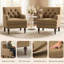 Fauteuil de luxe à pieds hauts capitonnés avec garniture cloutée et coussin rembourré épais et moelleux-1578345223