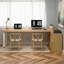 Bureau rectangulaire brun et blanc en bois massif et fer-1174934765-1174934764