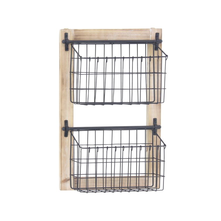 Eleuterio Metal Wall Organizer with Wall Baskets